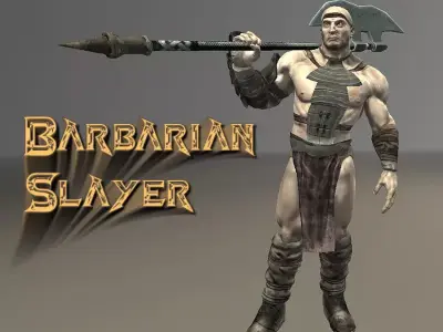 Barbarian Slayer Low-poly 3D model