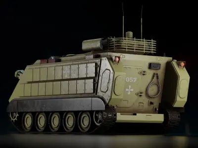 M113 Modernized Tank - Armored personnel carrier Low-poly 3D model