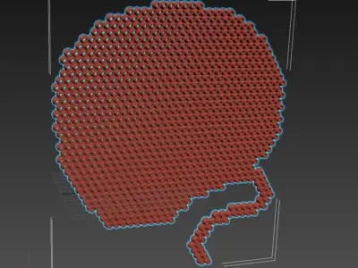 Space helmet perler beads 3D model