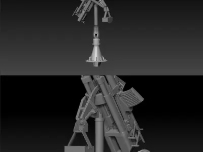 35 scale German Navy 20mm dual barrel Flak for 3D print 3D print model