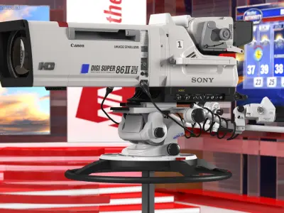Sony Broadcast Camera with Stand 3D model purchase
