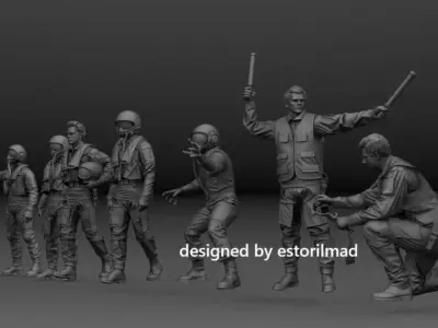 7 NATO EUROFIGHTER TYPHOON AIRCRAFT PILOT CREW 3D print model