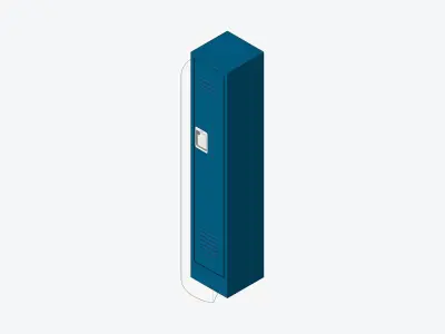 Locker - Metal - Locka - Classic Extra - Single Tier Low-poly 3D model