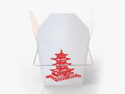 Chinese Takeout Box Low-poly 3D model