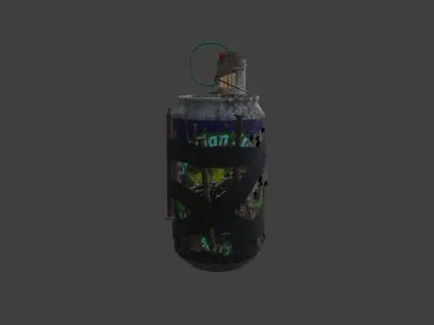 Soda can grenade Free low-poly 3D model