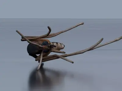 Dead mosquito Low-poly 3D model