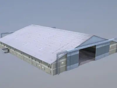 MilitaryBase PortoVelho Hangar 01 Low-poly 3D model