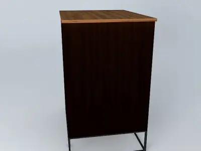 Wooden cabinet with A1 sized drawer 3D model