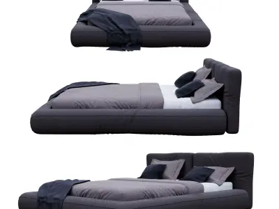 Bed C bedroom furniture sets home Free 3D model