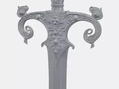 Medieval greatsword Free low-poly 3D model