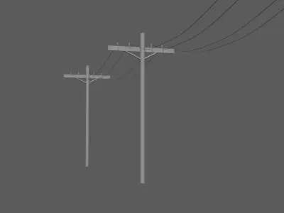 Utility poles Free 3D model