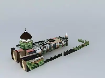 Church 0 mosque with roof 3D model