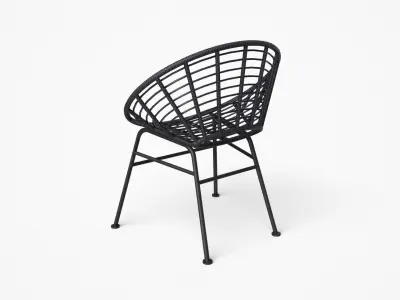 Shell outdoor Dining Chair black Low-poly 3D model