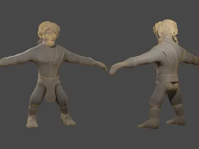 MaleMeleeWarrior humanoid 3D model