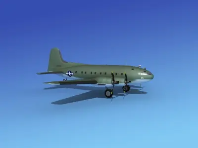 Boeing 307 Stratoliner US Army Air Corps 2 3D model