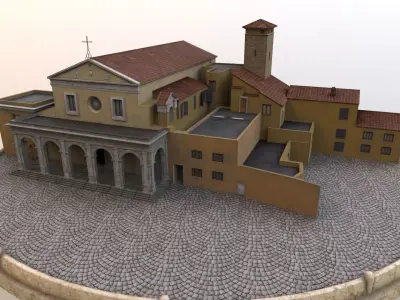 Basilica di Santa Maria in Domnica Low-poly 3D model