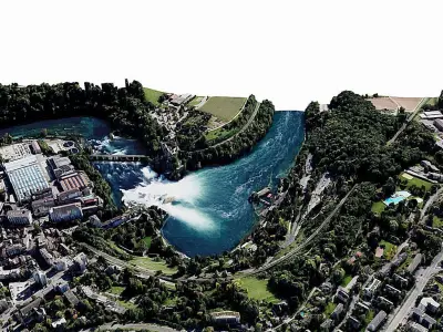 Rhine Falls Low-poly 3D model