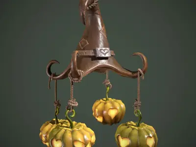 hellowen chandelier Free low-poly 3D model