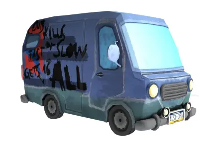 Filters Cartoon Minibus FREE Free low-poly 3D model