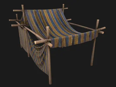 Medieval knight Tent Stalls Low-poly 3D model