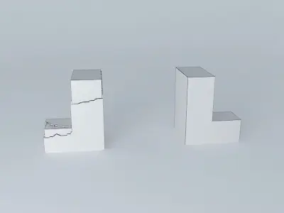 Derelict WWII-Style Brick Gate Low-poly 3D model