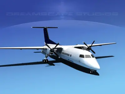 DeHavilland DHC-8-Q300 Team Lufthansa 3D model