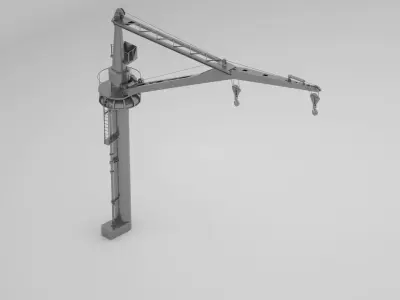 Naval Winch Crane - World War 2 Warship 3D model