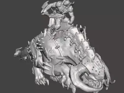 PINKY RIDER DEMON MINIATURE MODEL FIGURE FANTASY SCIFI GAMES RPG 3D print model