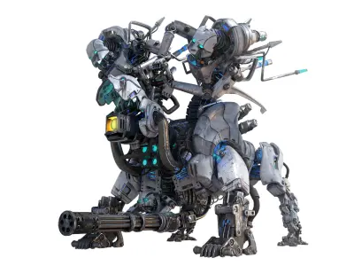 Horror Mech Monster- vray- lowpoly Low-poly 3D model