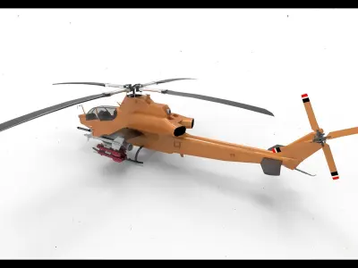 Bell AH 1Z Orange 3D model