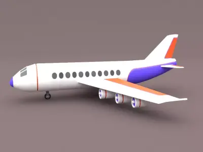 Cartoon Airplane Free 3D model