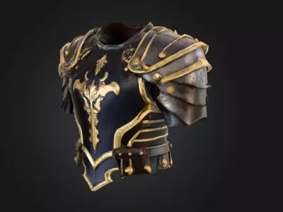 Ebon Shield Armor Low-poly 3D model