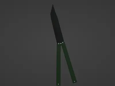 butterfly knife no UV game ready Free low-poly 3D model