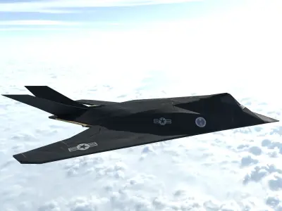 military plane lockheed f-117 Low-poly 3D model