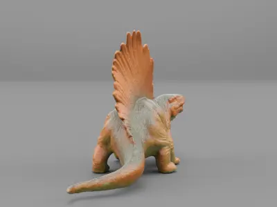 Dimetrodon dinosaur toy Low-poly 3D model