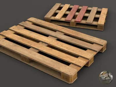 Euro Pallets Assets 01 Low-poly 3D model