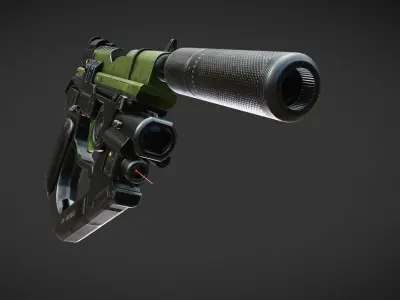 Advanced Pistol Low-poly 3D model