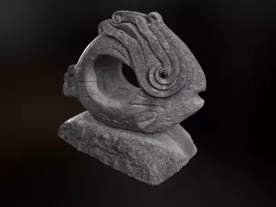 Scanned fish statue model 3D model