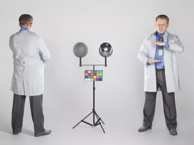 Adult medical doctor male posing for commercial 186 Low-poly 3D model