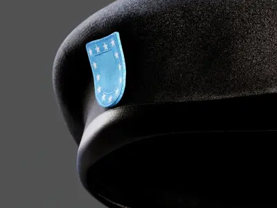 US Military Helmet hat Beret Black Low-poly 3D model