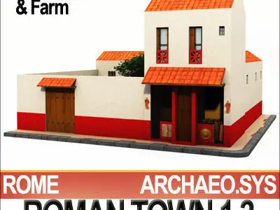 Roman Town Wine Shop And Farm 1 3 Low Poly 3D model