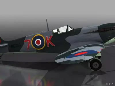 SUPERMARINE SEAFIRE MK IIC 880th Squadron Free 3D model