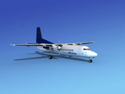 Fokker 50 Team Lufthansa 3D model