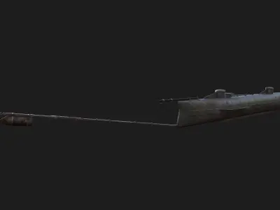 Hunley submarine Low-poly 3D model