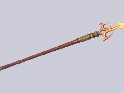 Fire spear Low-poly 3D model buy