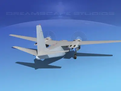 Aero Commander 500 Bare Metal 3D model