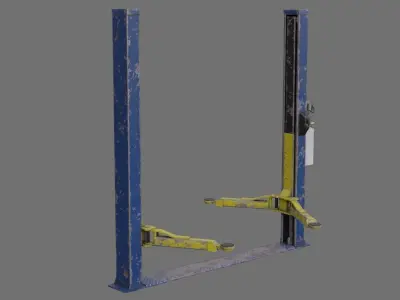 Two Post Lift 1D Low-poly 3D model