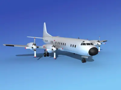 Lockheed L-188 Electra HP Unmarked 4 3D model