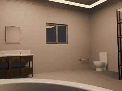 Modern Bathroom Low-poly 3D model