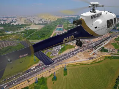  AS-350 California Highway Patrol Animated Low-poly 3D model